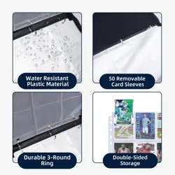 900 Pocket Baseball Card Binder with Sleeves and Protector Set for Sports Car... - Image 5