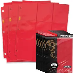 Double-Sided 9-Pocket Pages Holder - 50 Red Pages | Trading Card Binder Sheet... - Image 1