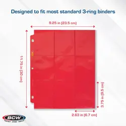 Double-Sided 9-Pocket Pages Holder - 50 Red Pages | Trading Card Binder Sheet... - Image 3