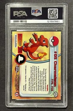 Topps 2000 Chrome Pokemon T.V. #5 Charmeleon PSA 9 - Image 2