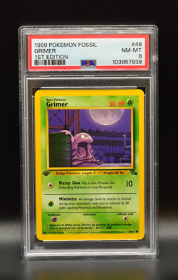 Grimer 1st Edition 1999 Pokemon Fossil #48 WOTC PSA 8 Newly Graded - Image 1