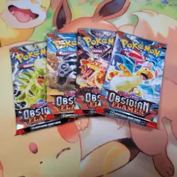 Obsidian Flames Booster Pack Art Set Lot of 4 Factory Sealed Pokemon TCG - Image 1