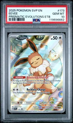 2025 POKEMON SVP PRISMATIC EVOLUTIONS ETB PROMO #173 EEVEE PSA 10 *12 - Image 4