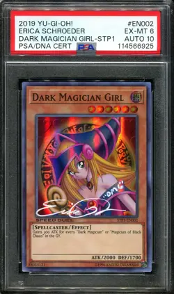 PSA 6 AUTO 10 Dark Magician Girl STP1-EN002 Erica Schroeder Voice Signed Yugioh - Image 1