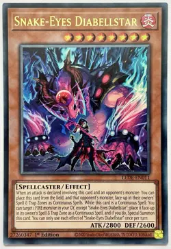 LEDE-EN011 Snake-Eyes Diabellstar - Ultra Rare 1st Edition Near Mint YuGiOh Card - Image 1