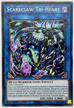 DIFO-EN049 Scareclaw Tri-Heart - Secret Rare 1st Edition Near Mint YuGiOh Card - Image 1
