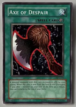 YuGiOh! AXE OF DESPAIR Card Lightly Played 1996 SYE-035 - Image 1