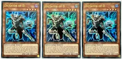 3 x MP23-EN005 Dictator of D. - Ultra Rare 1st Edition Near Mint YuGiOh Cards - Image 1