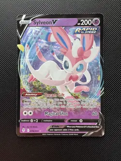 Pokemon Sylveon V 74/203 NM Evolving Skies Holo Card 2021 - Image 1