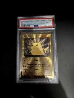 2021 Pokemon Celebrations Pikachu Gold Card #58 PSA 8 NM-MT - Image 1