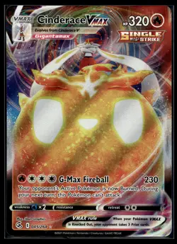 Cinderace VMAX 045/264 Fusion Strike Ultra Rare Holo Pokemon TCG Card NM - Image 1