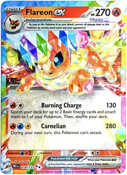 Flareon ex 014/131 Ultra Rare Pokemon Card TCG 2025 S&V Prismatic Evolutions NM+ - Image 1