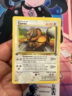 Carte Pokemon Tauros 47/64 Wizards Jungle Edition 1 Ed1 First Francais Vf Fr - Image 2