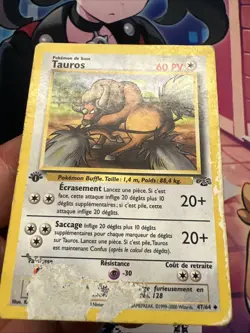 Carte Pokemon Tauros 47/64 Wizards Jungle Edition 1 Ed1 First Francais Vf Fr - Image 3