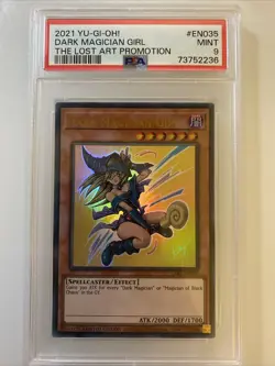 Yugioh Dark Magician Girl LART-EN019 Graded PSA 9 MINT Ultra Rare Lost Art Promo - Image 1