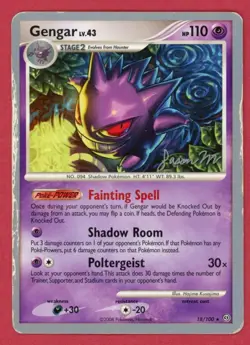 Gengar - 2009 World Championships - 18/100 Rare - Pokemon TCG - Damaged - Image 1