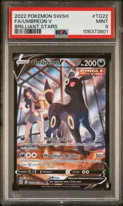 2022 POKEMON SWORD & SHIELD BRILLIANT STARS #TG22 FULL ART/UMBREON V PSA 9 - Image 1