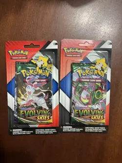 Pokemon TCG “Evolving Skies / Chilling Reign” 2 pack blister- (2) Jirachi Pins - Image 1