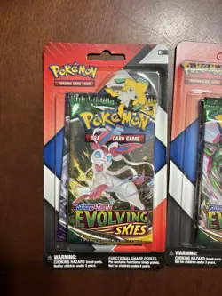 Pokemon TCG “Evolving Skies / Chilling Reign” 2 pack blister- (2) Jirachi Pins - Image 2