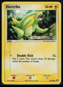 Electrike 47/106 Common Emerald Reverse Holo Pokemon Card - Image 1