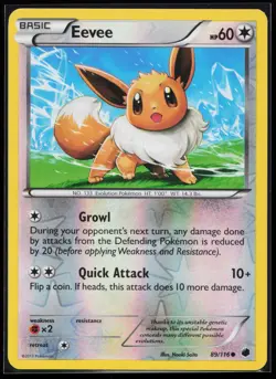 Eevee 89/116 Common Plasma Freeze Reverse Holo Pokemon Card - Image 1