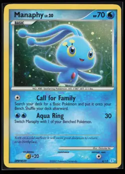 Manaphy 4/12 DP Trainer Kit: Manaphy & Lucario Holo Pokemon Card - Image 1