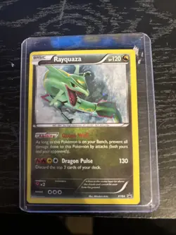 Pokemon TCG Rayquaza Black Star Promo XY64 Cosmos Holo Card LP-NM Condition - Image 1
