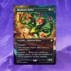 *FOIL* BORDERLESS Mossborn Hydra 0337 FDN Foundations MTG Commander Elemental - Image 1