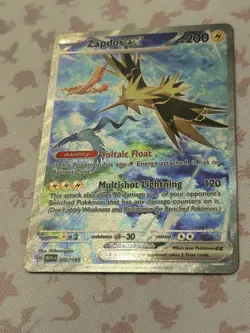 2023 Pokemon Zapdos ex 202/165 Scarlet & Violet 151 Special Illustration Rare NM - Image 4