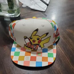 2025 Pokemon World Championships Pikachu Snapback Flat Brim Hat Anaheim Worlds - Image 1