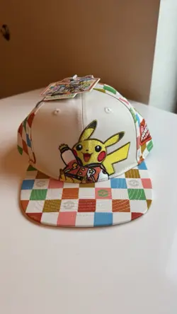 2025 Pokemon World Championships Pikachu Snapback Flat Brim Hat Anaheim Worlds - Image 1