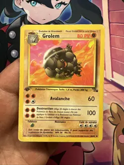 Carte pokemon wizard fossile edition 1 Ed1 Francais Vf Fr Grolem 36/62 - Image 2