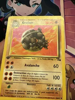 Carte pokemon wizard fossile edition 1 Ed1 Francais Vf Fr Grolem 36/62 - Image 3