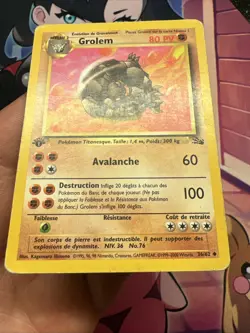Carte pokemon wizard fossile edition 1 Ed1 Francais Vf Fr Grolem 36/62 - Image 4