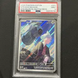2025 POKEMON SVP EN-SV STEVEN RIVAL BATTLE DECK PROMO #207 STEVEN'S BELDUM PSA 9 - Image 1