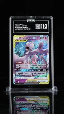 TAG 10 GEM MINT Japanese Pokemon 2019 Mewtwo & Mew GX 029/094 Miracle Twin SM11 - Image 1