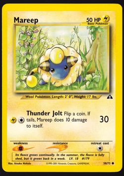Mareep 58/75 Neo Discovery Pokemon TCG Card NM - Image 1