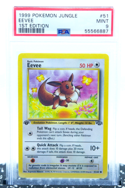 PSA 9 EEVEE 51/64 1st Edition Jungle Set - Pokemon Card WOTC 1999 - Image 1