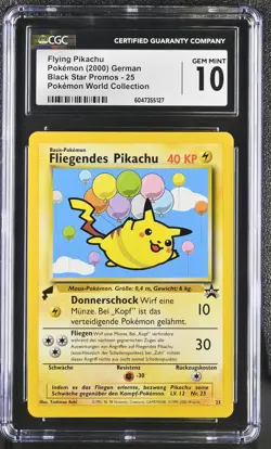 CGC 10 Flying Pikachu Black Star Promo 25 Pokemon World Collection Pokemon Card - Image 1