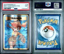 Misty's Determination Trainer FA 108/108 XY Evolutions 2016 Pokemon Card PSA 9 - Image 3
