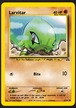 Larvitar 57/75 Neo Discovery Pokemon TCG Card NM - Image 1