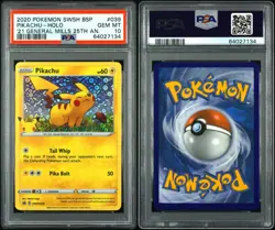 2020 Pokemon Pikachu Holo General Mills Black Star Promo SWSH039 PSA 10 Gem Mint - Image 4