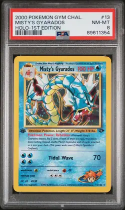 2000 POKEMON GYM CHALLENGE HOLO-1ST EDITION #13 MISTY'S GYARADOS PSA 8 - Image 1