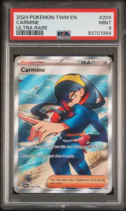 2024 POKEMON TWM EN-TWILIGHT MASQUERADE ULTRA RARE #204 CARMINE PSA 9 - Image 1