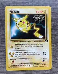 1999 Pokemon TCG - Pikachu #4 Black Star Promo Kids WB WOTC - Image 1
