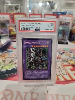2003 Yu-Gi-Oh! Promo Duel Master's Guide #001 Dark Paladin PSA 8 NM-MT - Image 1