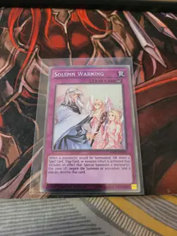 YUGIOH TCG SOLEMN WARNING NKRT-EN035 PLATINUM LIMITED EDITION - Image 1