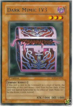 Yu-Gi-Oh Card - SOD-EN010 - DARK MIMIC LV3 (rare) - NM - Image 1