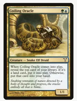 Coiling Oracle #107 Dissension Magic Card With Protective Sleeve - Image 1