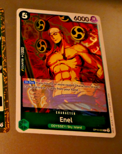 ONE PIECE ENGLISH CARD GAME CARTE ENEL OP10-025 RARE HOLO EN JCC NM - Image 1